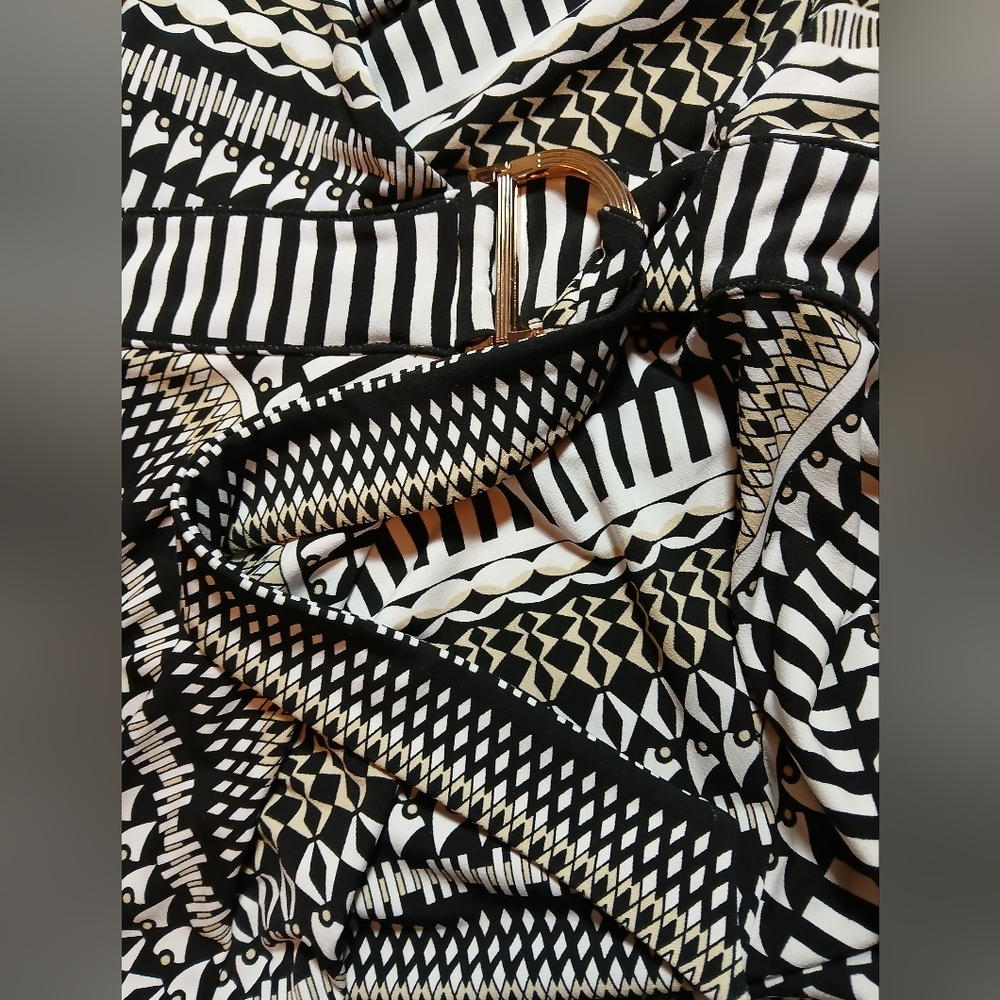 Halter Wrap Maxi Dress Slimming Geometric Print - Picture 5 of 8